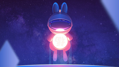 Lunar New Year of the Rabbit animals bunny chinese new year color colour cute design fox gradient illustration jade rabbit lunar new year mecha mid autumn festival nature robot space spacecraft vector year of the rabbit