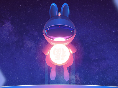 Lunar New Year of the Rabbit animals bunny chinese new year color colour cute design fox gradient illustration jade rabbit lunar new year mecha mid autumn festival nature robot space spacecraft vector year of the rabbit