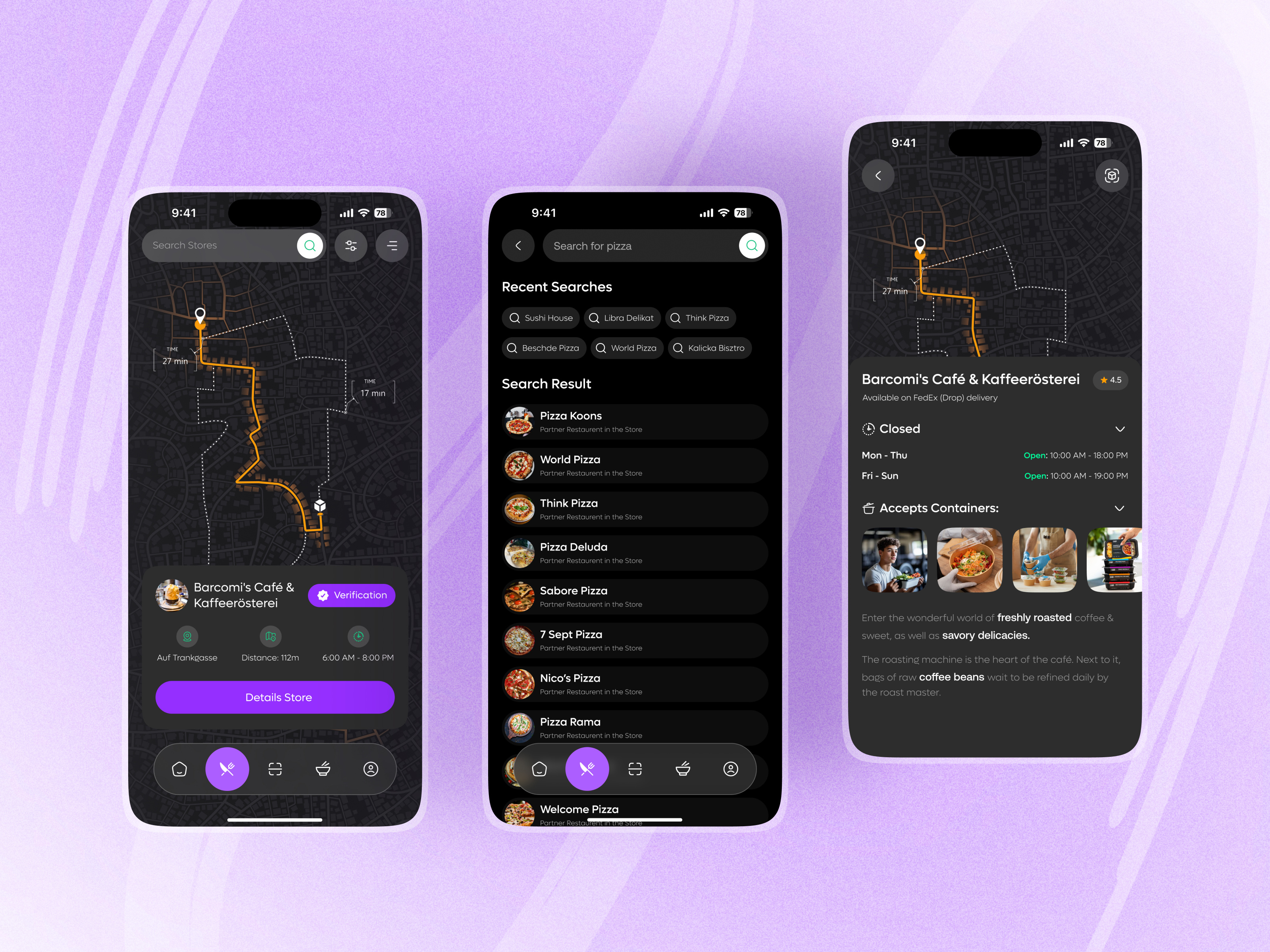 Example of Food Packaging & Delivery Mobile App