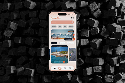 Mobile travel app-Popular place branding flight booking flight ticket page graphic design mobile interface design popuilar place riding ticket travel app travelling uiux user interface user research website