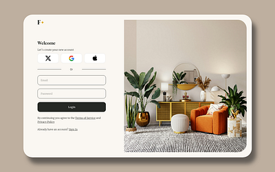 Furniture Shop Login Page branding furniture graphic design login page logo typography ui ux website