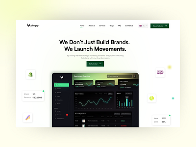 Amply — Where Brands Get Loud, Clear & Unforgettable advertising agency agency branding brands design fintech hero landing page marketing ui ux