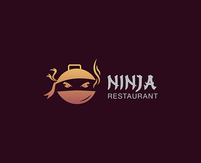 Ninja Resturant (Logo Design) branding business logo company logo custom logo design graphic design logo logo design minimalist logo modern logo negative space negative space logo restaurant restaurant logo vector