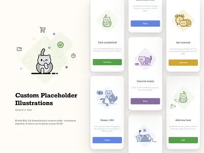 Kitty Cat illustrations agency app design graphic design illustration ui ux vector