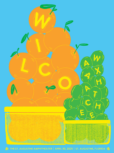 Wilco & Waxahatchee Show Poster concert poster design graphic design illustration lettering