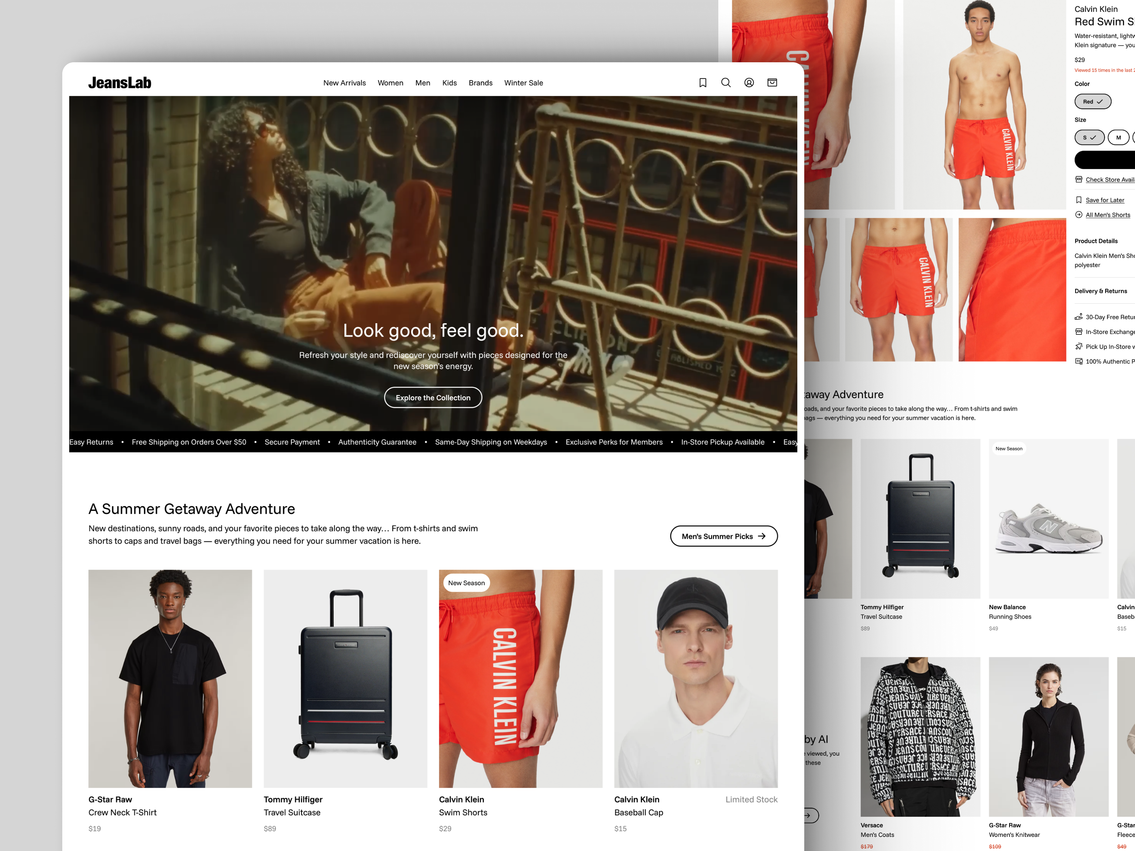 Fashion E-commerce Landing Page Design ai black and white branding calm carousel content dress ecommerce fashion home page jeans landing page luxury minimalist product detail retail shop sleek store white space