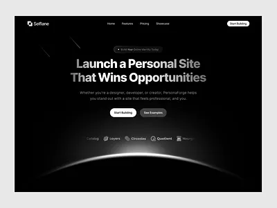 Dreamy Dark mode landing page branding clean dark mode dreamy landing page night saas showcase ui web design web designer