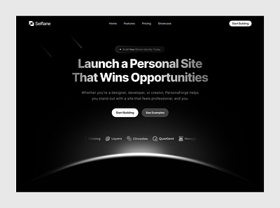 Dreamy Dark mode landing page branding clean dark mode dreamy landing page night saas showcase ui web design web designer
