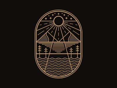 Redemption Line art adventure apparel badge branding design graphic design hiking illustration logo monoline mountain nature outdoor peak southwest sun tree vector vintage wilderness
