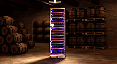 Wine cooler 3d 4d animation arnold render art behance branding c4d cinema cinema 4d design graphic design illustration logo motion graphics photoshop product product designer ui ux