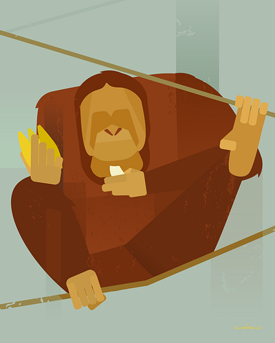 Orangutan ona break animal animals cartoon character design forest illustration logo minimalist monkey orangutan retro ui vintage wild wildlife