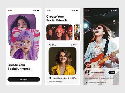 Social Medeia Mobile App UI/UX app chatapp facebook feed friends massage mobile app design mobile app ui mobile app ui design network social media socialnetwork ui userinterface ux