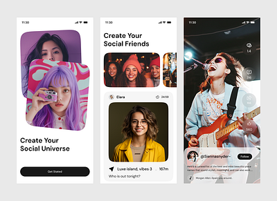 Social Medeia Mobile App UI/UX app chatapp facebook feed friends massage mobile app design mobile app ui mobile app ui design network social media socialnetwork ui userinterface ux