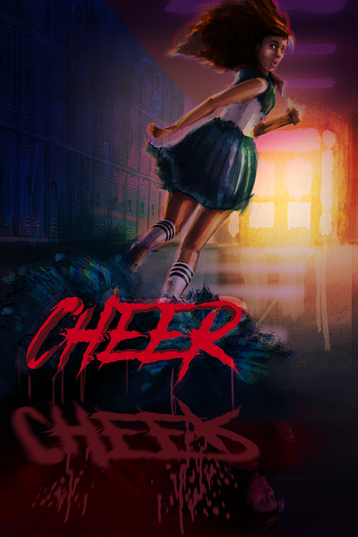 Cheer cover mockup art direction book cover concept art digital painting illustration key frame illustration movie poster visual development