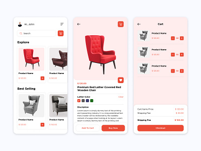 E-commerce Furniture App app application design branding design e commerce e commerce app furniture furniture app shopping app ui ui ux