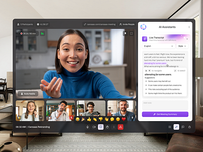 Snub - Video Conference App ai artificial intelligence cansaas clean conference design meeting modern saas ui ux video video conference video meeting web web design website