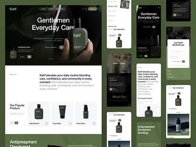 Skincare Website - Kahf Website Responsive branding design illustration landing page minimal ui ui design uiux web design website