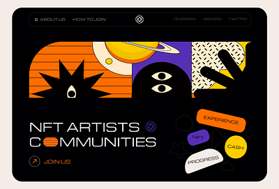 NFT ARTISTS COMMUNITY abstract art crypto dapp design illustration nft ui