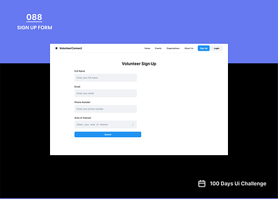 DailyUIchallenge Day 088/100 Prompt: Sign Up Form ui