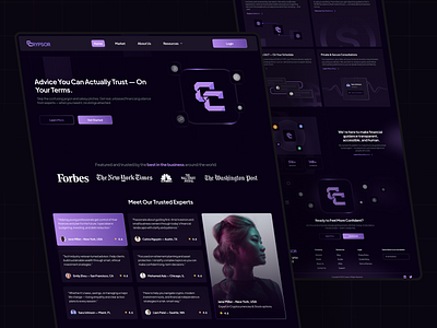 Crypsor - Crypto Advisor Landing ai branding clean crypto cryptocurrency dark design flat gpt illustration landing logo page ui user interface web