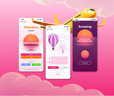 ✈️ Explore the World, One Screen at a Time 🌍📱 app design branding figma figma ui design graphic design landing page design layout design log in page design logo sign up page design travel app design travel sign up page travel ui design ui ui design ux design website design