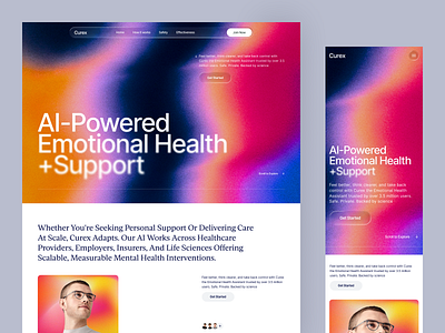 Curex AI – Modern Healthcare Web Experience ai ai assistant ai healthcare design health health care healthcare healthcare landing page landing page med tech medical medical ai personalized healthcare ui uiux web web design webdesign website
