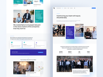 Optio: About about communication equity experts optio productdesign properly shares team ui ux web webdesign website