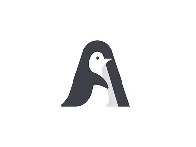 Artctic alphabet arctic art bird ice letter letter a letter mark logo logo design logodesign negative space penguin