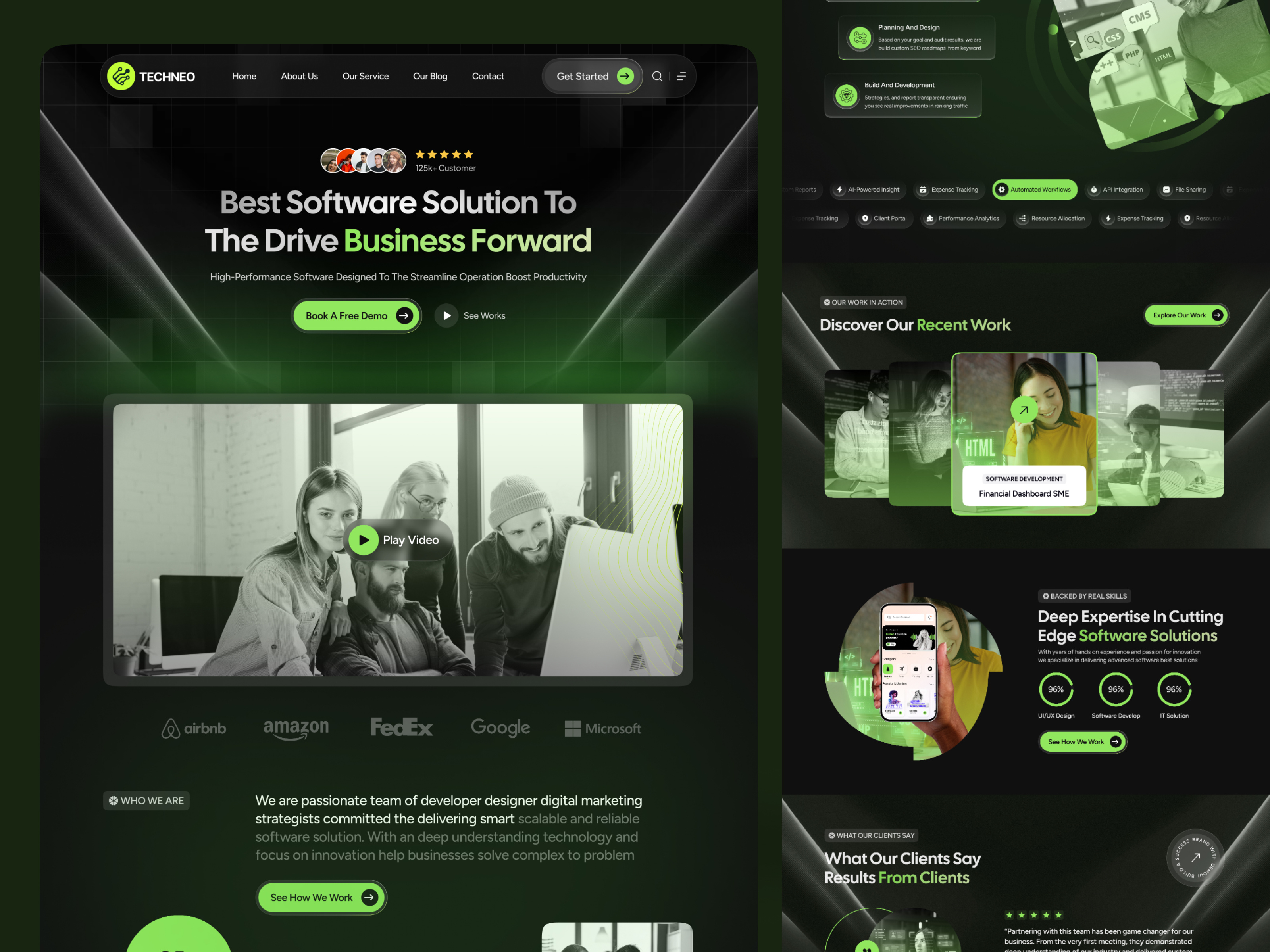 Example of Saa S & Software Website Design