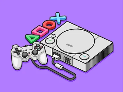 Playstation 1🎮 branding button console controller doodle flat game gamepad gaming icon illustration joystick logo playstation ps1 retro sony technology video game xbox