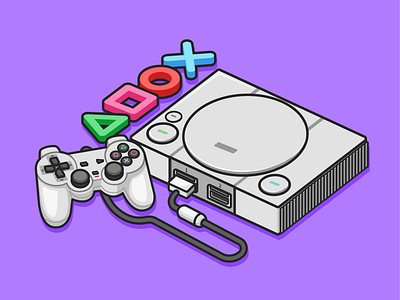 Playstation 1🎮 branding button console controller doodle flat game gamepad gaming icon illustration joystick logo playstation ps1 retro sony technology video game xbox