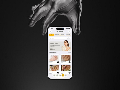 Wishlist & Scanner screens app screen costume jewelry app ecommerce app favorite screen iso app jewelry jewelry app jewelry mobile app luxury app luxury jewelry luxury jewelry app mobile app mobile app design my wishlist scanner screen uiux wishlist scanner screens
