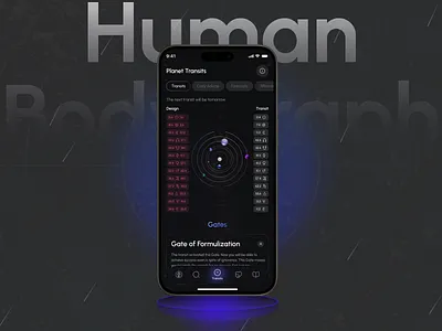 Bodygraph Mobile App app design astrology app astrology mobile app astrologyappui astrowellnessui bodygraph app bodygraph mobile app bodygraphdesign consciousnessappui energymappingapp gateactivationui human bodygraph humandesignapp mobile app planettransitux spiritualappdesign transitchartapp ui uix design