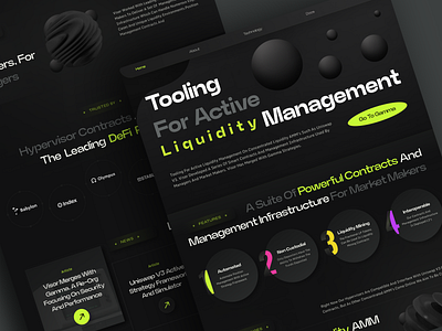 DeFi Protocols - Liquidity Management decentralized finance defi defi design defi landing page defi website liquidity management liquidity management website web design web3 web3 landing page web3 protocol web3 website