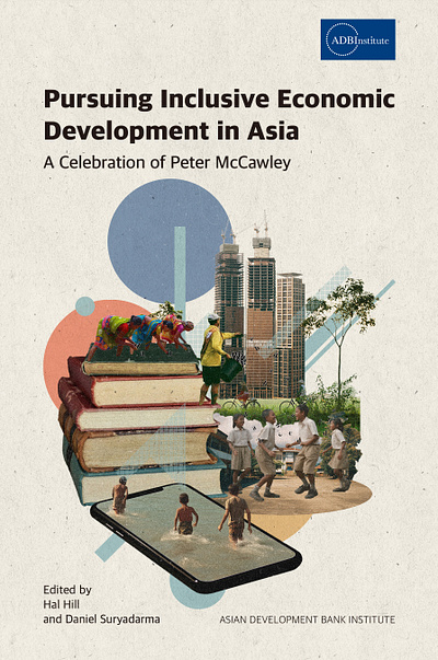 'Pursuing Inclusive Economic Development in Asia' cover design book cover collage cover design design digital art graphic design illustration 그래픽디자인 꼴라주 꼴라쥬 콜라주 콜라쥬