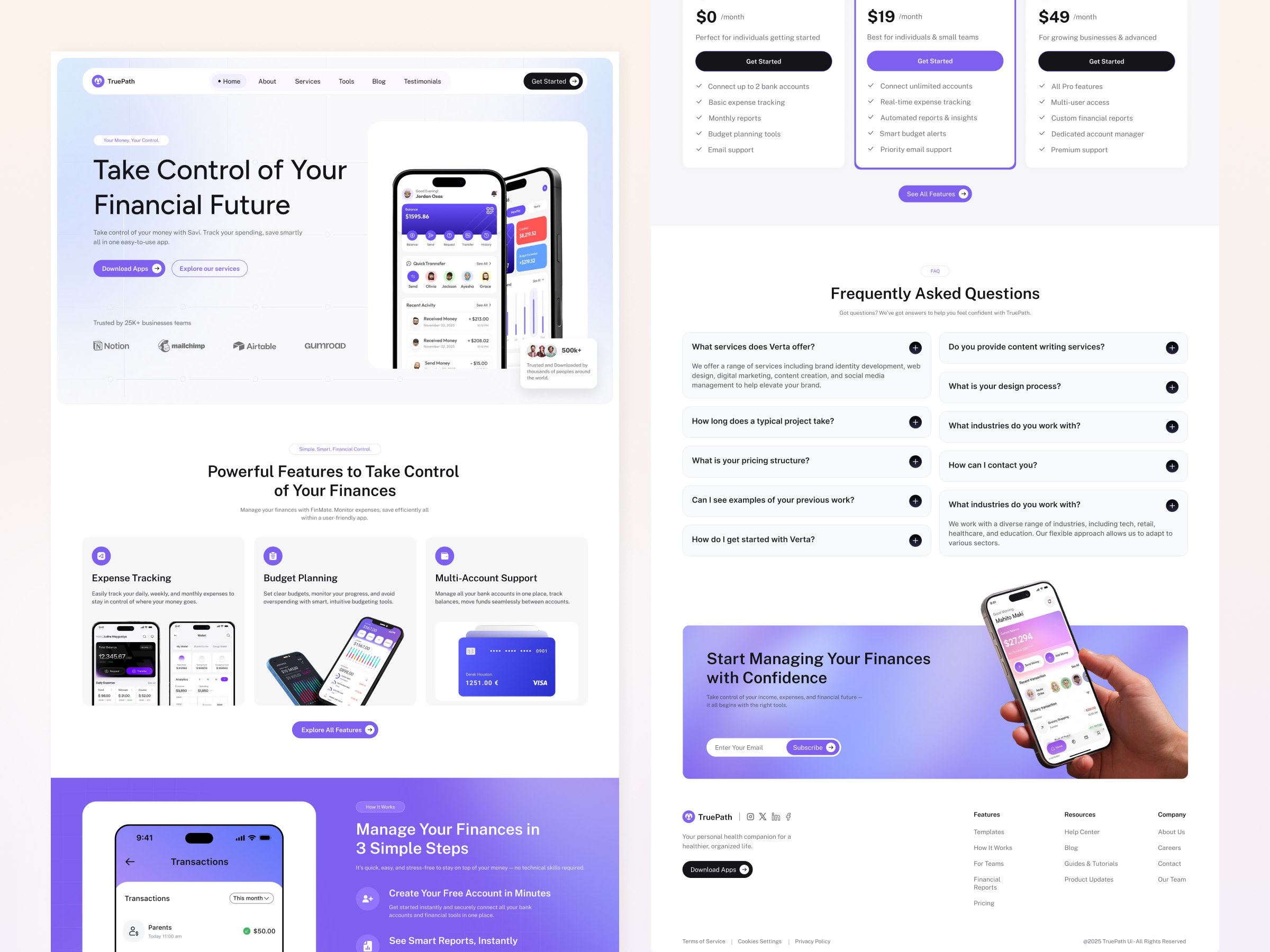 Example of Mobile App Landing Page UI UX Design
