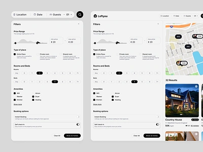 Filters + Filters airbnb app art bnb branding corners design filter flat house interface light line minimal rouded ui ux web