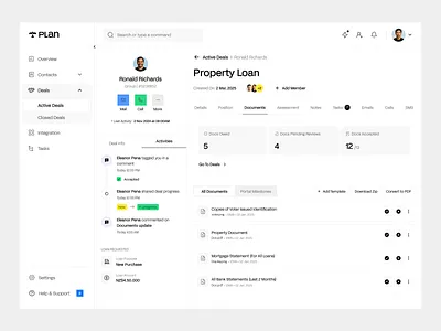 Mortgage CRM - Dashboard Property Loan contact information crm dashboard dashboard design lead details loan details mortgage crm mortgage dashboard mvp mvp design product product design product development saas saas product sales crm ui ui ux user experience ux