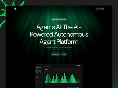 Crypto AI- Powered Autonomous Agent Platform ai app design ai assistant ai dashboard ai fintech ai platform ai startup ai technology artificial intelligence crypto app crypto exchange crypto landing page cryptocurrency defi etherium finance platform product design saas landing page token web3 design