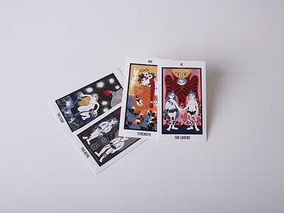 Full Colour Tarot Art Stickers Matte Finish - StickerDot NZ art celestial custom stickers design illustration labels mystical creatures spiritual art sticker art sticker design sticker printing tarot