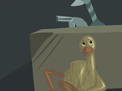 Jurassic Robot Ducks adobe cartoon comedy drawing duck ducks fantasy illustration parody