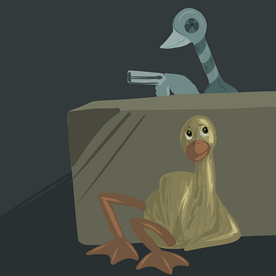 Jurassic Robot Ducks adobe cartoon comedy drawing duck ducks fantasy illustration parody