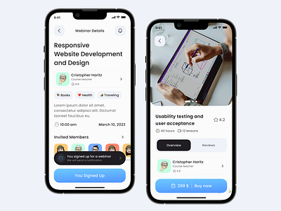 Ed-tech App UI Kit 2.0 | Product pages app design system education ios learning ui ui kit uikit ux