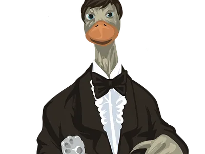 Duck Bond cartoon cute digital drawing duck ducks funny illustration parody