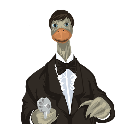 Duck Bond cartoon cute digital drawing duck ducks funny illustration parody