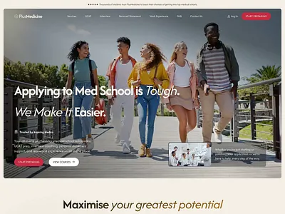 🎓 Med School Prep Landing Page design med school ui ux website
