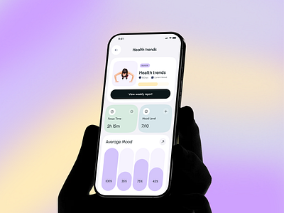 Mood Tracker Mobile App app design bearable health healthcare medical mental healtf mental health mobile mobile app mood diary mood journal mood tracker rnndfulness uiux wellness