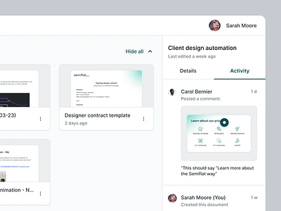 Semiflat principles - Encapsulation cloud storage comments document editor documents saas drive saas dropbox file catalog file management files files saas google drive google slides live docs pitch deck saas product design saas saas application semiflat ui web app