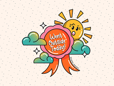 Went Outside Today! art artwork badge character design clouds concept art creative digital art illustration nature outdoors sky stars sun sunny