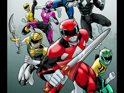 Dan Mora's MMPR artist artwork book cover character illustration comic artist comic cover comic style commission concept dan mora design drawing editorial illustration layout mighty morphin poster power rangers publishers sketch